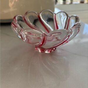 Elegant Glass Bowl with Red Accents candy dish